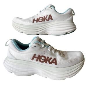 Hoka Bondi 8 Running Sneakers Frost Rose Gold Womens Size 10B